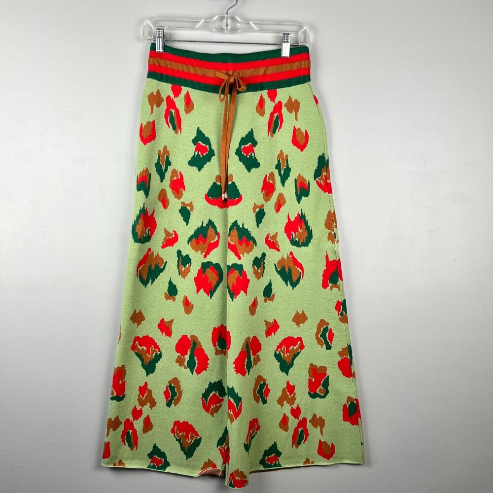 Emily McCarthy Teddy Crop Trouser Ikat Cheetah Print XS Luxe Lounge Pants NWT